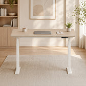 Model 301 Electric Standing Desk | Beige | 48 x 24 in | White Legs