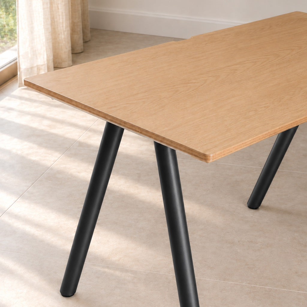 Model 203 Office Desk | Oak Veneer | Black Legs