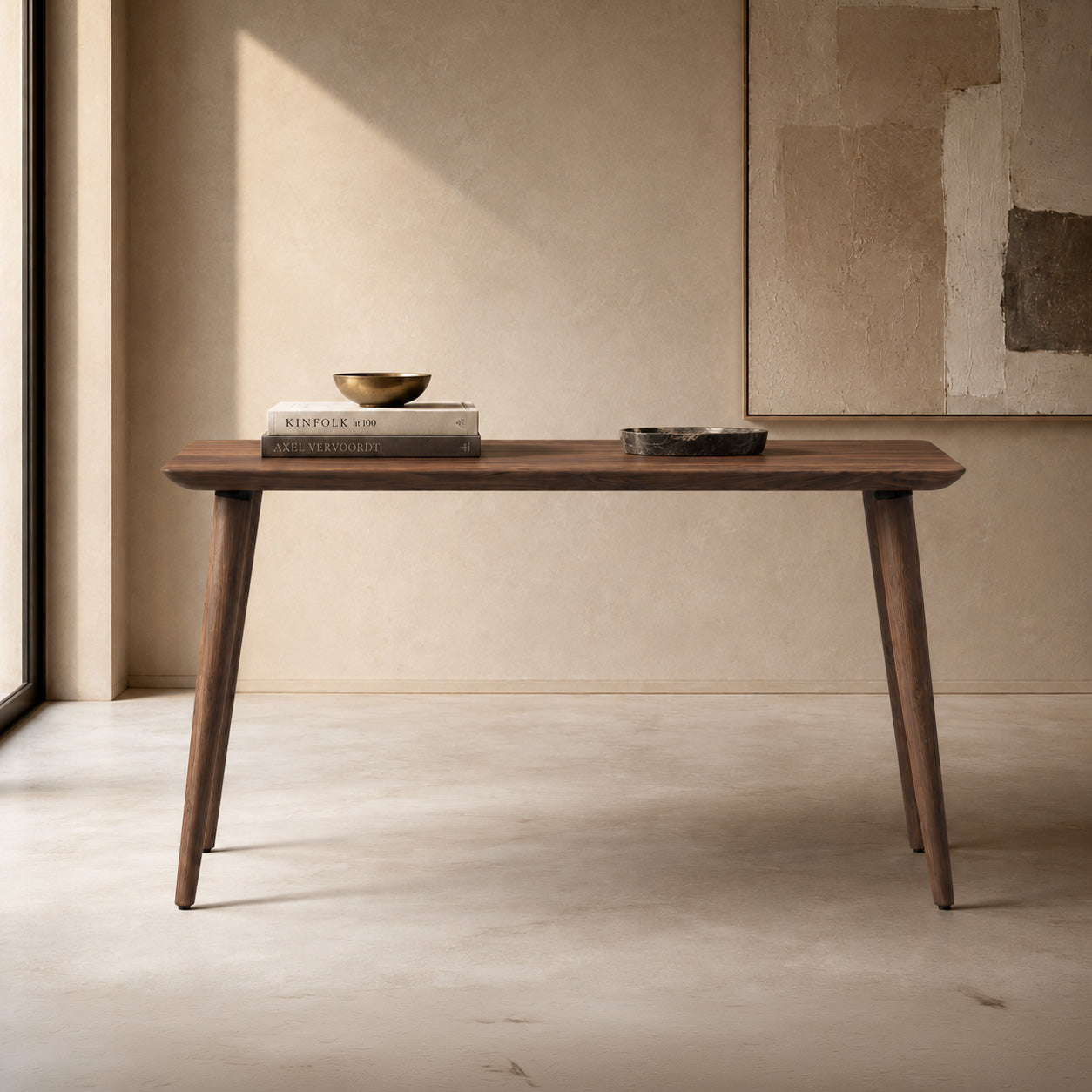 Model 207 Solid Walnut Wood Desk | American Walnut | 55 × 28 in
