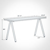 Model 203 FENIX Office Desk | Yale Blue | White Legs