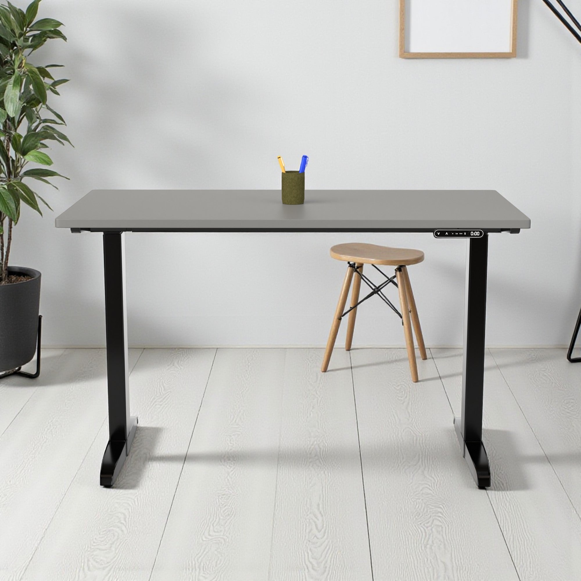 Model 301 | Everyday Electric Sit-Stand Desk (48"x24") | Grey | Black Legs