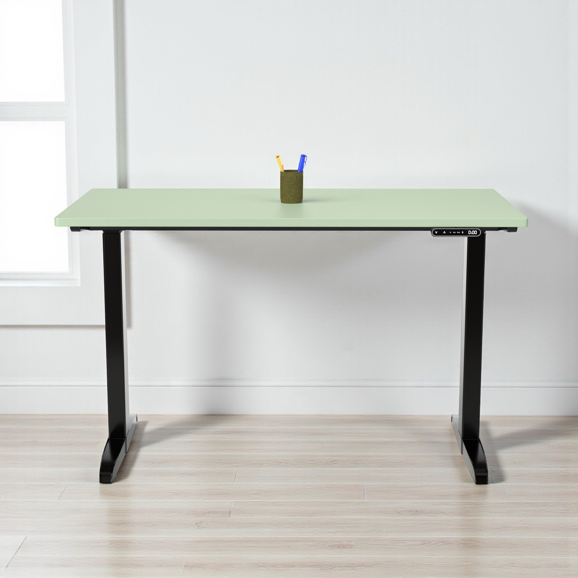 Model 301 | Everyday Electric Sit-Stand Desk (48"x24") | Green | Black Legs
