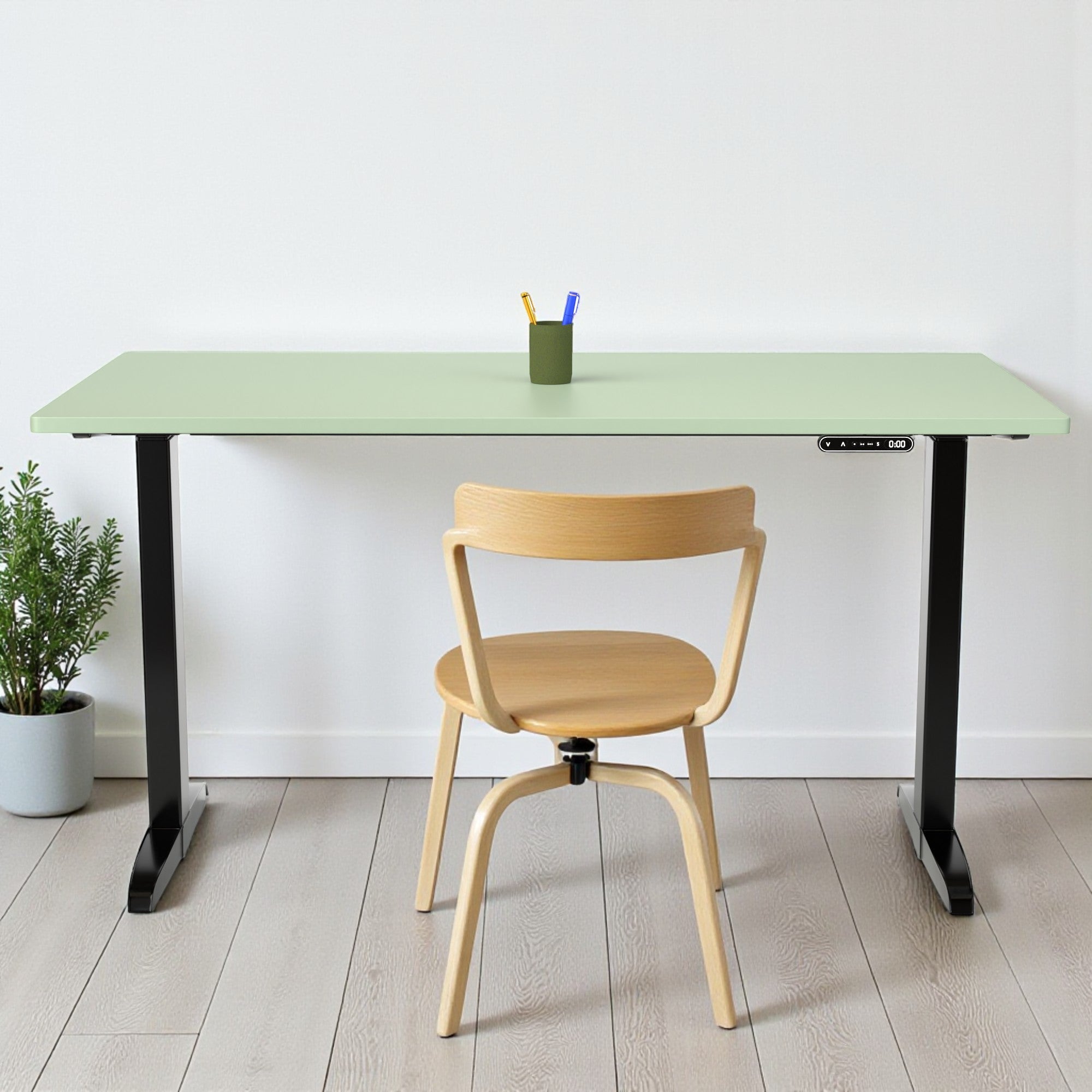 Model 301 | Everyday Electric Sit-Stand Desk (55"x27") | Green | Black Legs