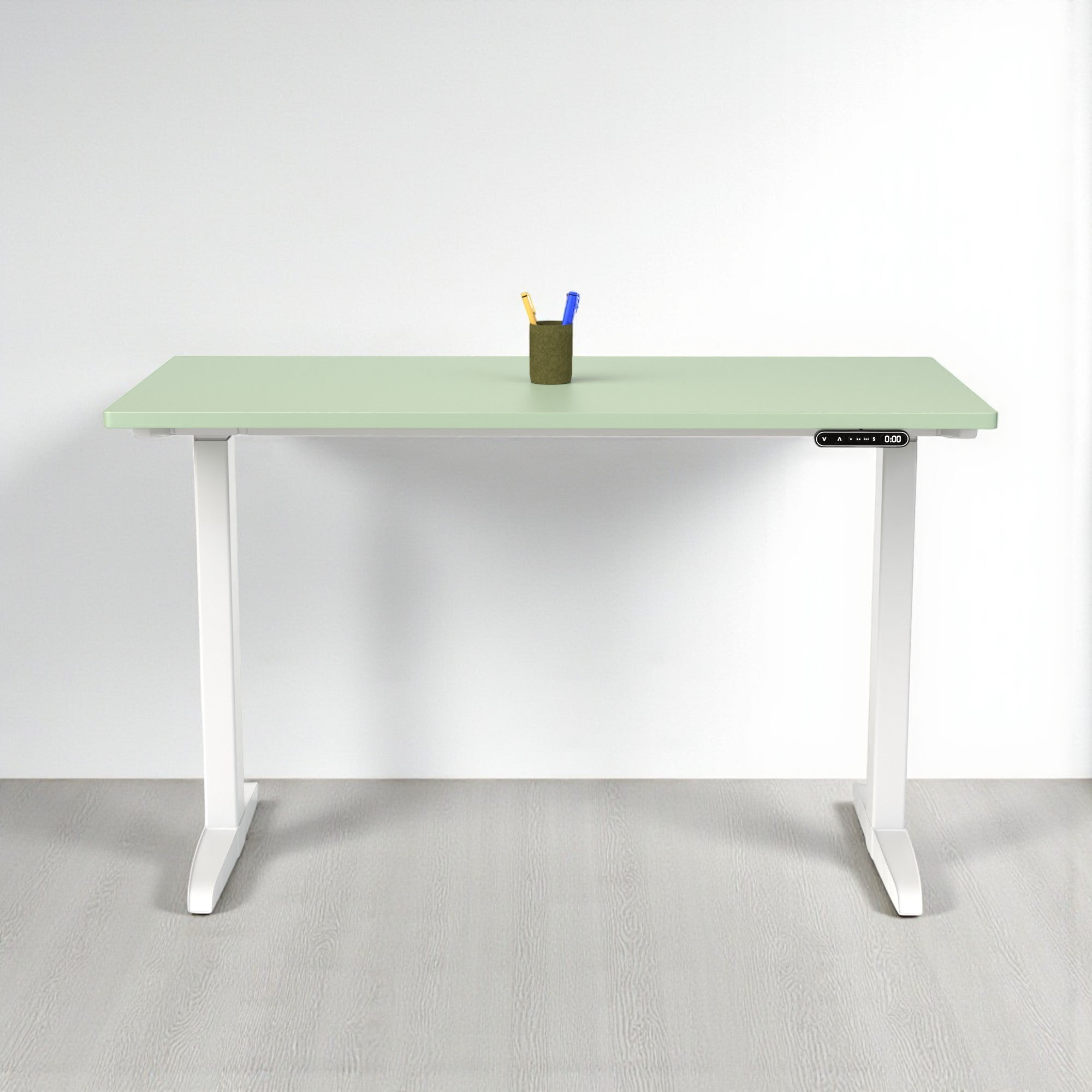 Model 301 | Everyday Electric Sit-Stand Desk (48"x24") | Green | White Legs