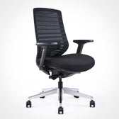 Pelicanwork M11 ergonomic office chair in black with mesh backrest and adjustable arms