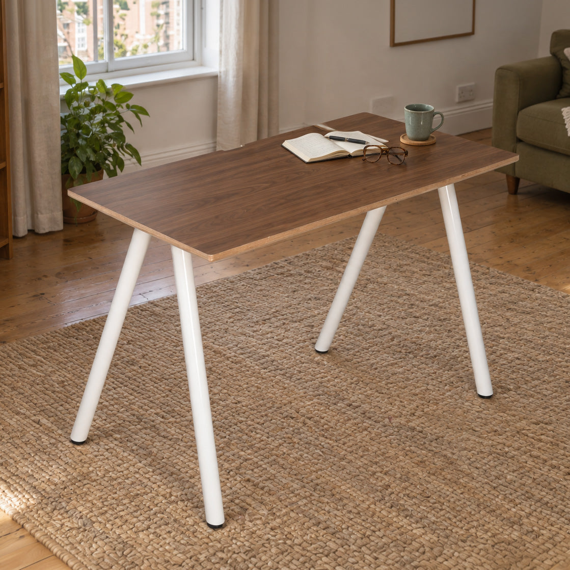 Model 203 Office Desk | Oak Veneer | Black Legs