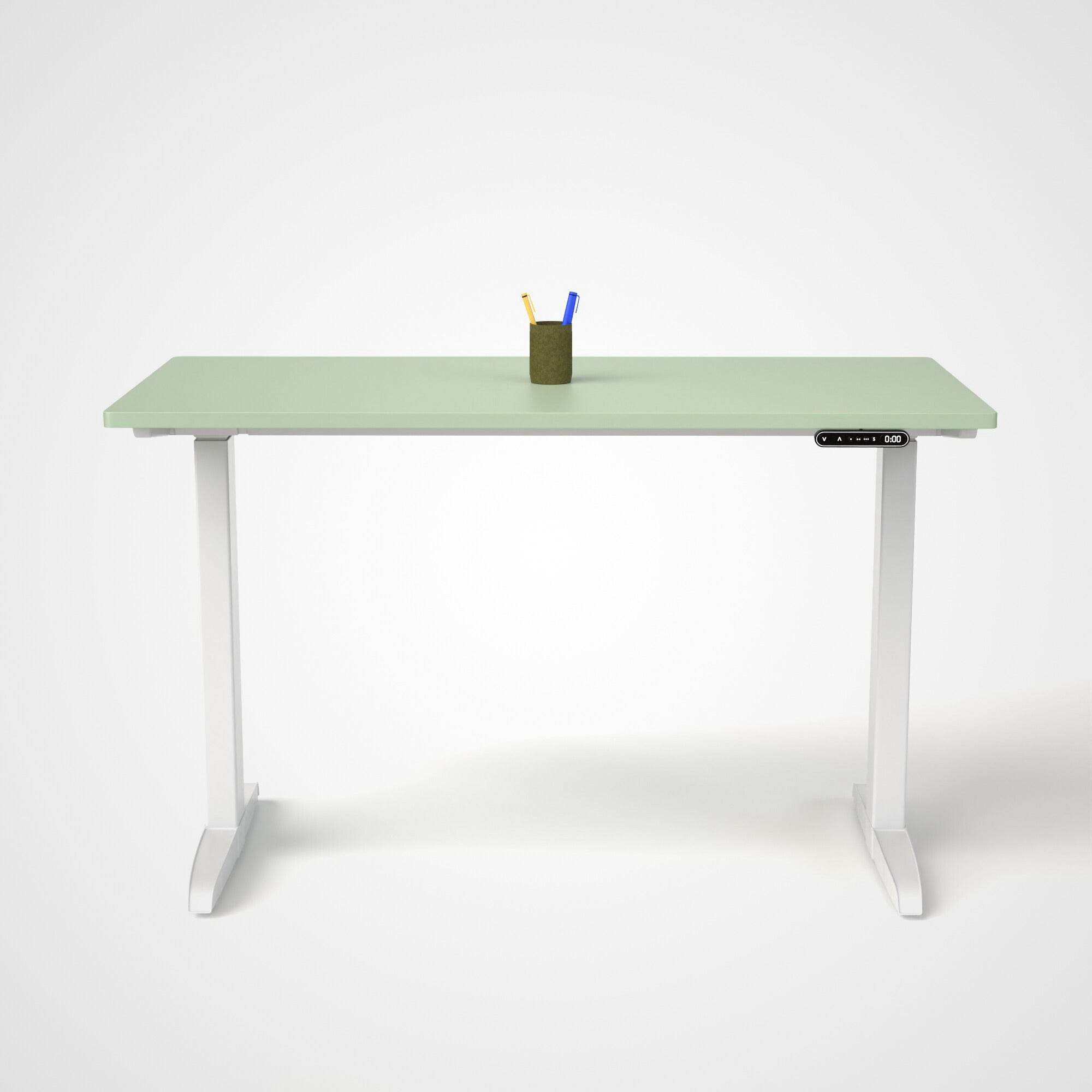 Model 301 | Everyday Electric Sit-Stand Desk (48"x24") | Green | White Legs