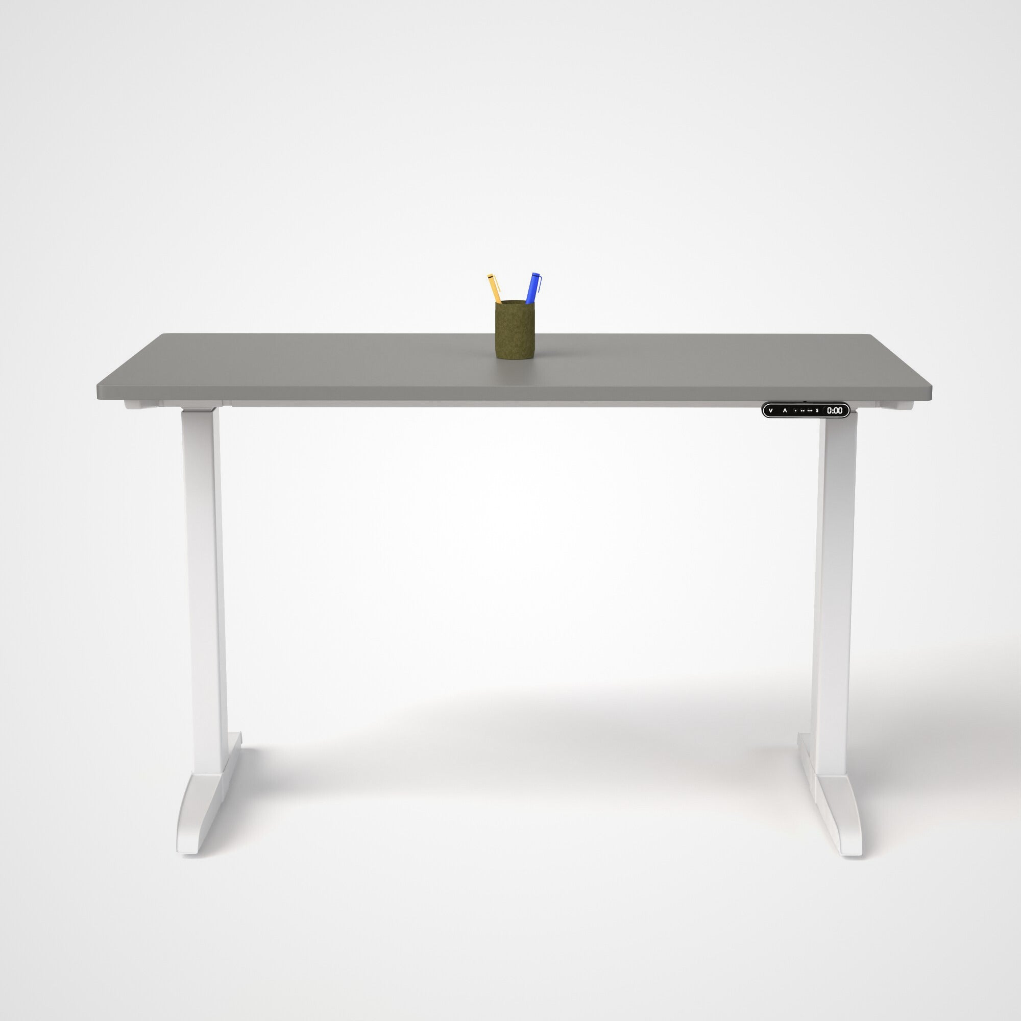 Model 301 | Everyday Electric Sit-Stand Desk (48"x24") | Grey | White Legs