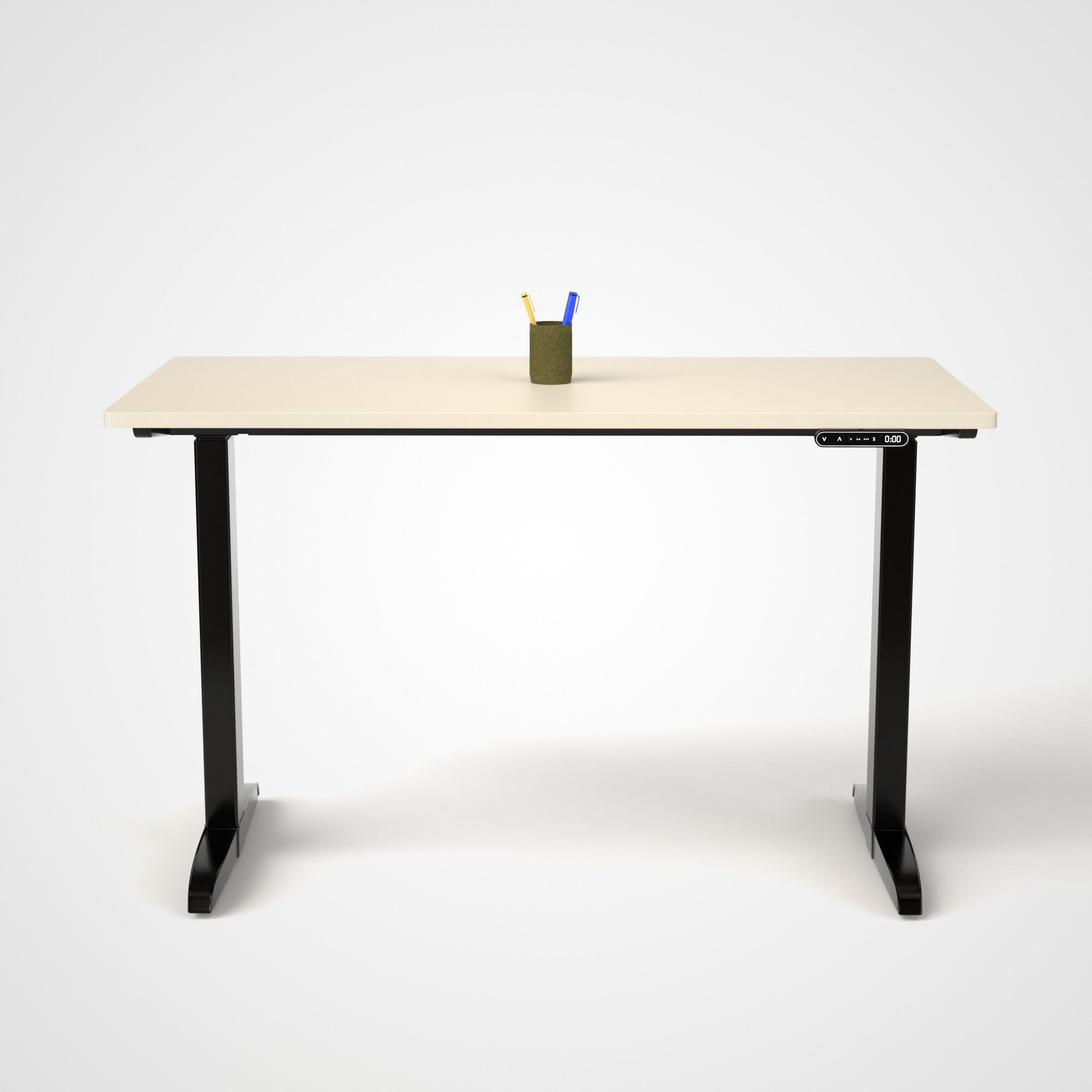 Model 301 | Everyday Electric Sit-Stand Desk (48"x24") | Ivory | Black Legs