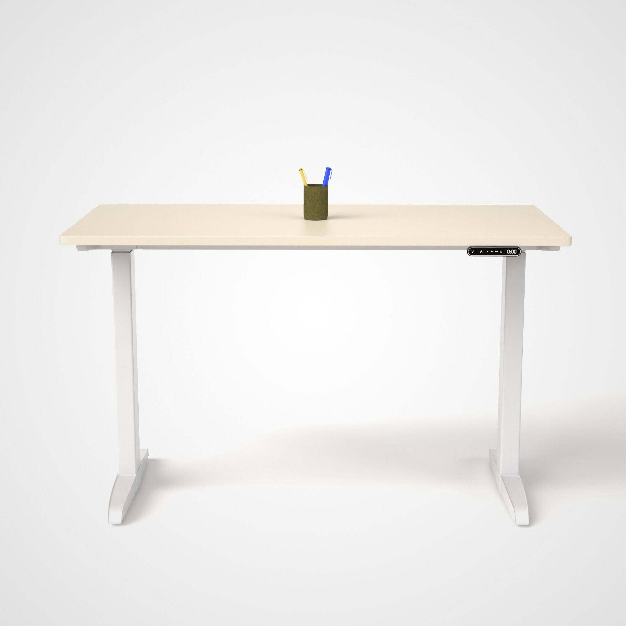 Model 301 | Everyday Electric Sit-Stand Desk (48"x24") | Ivory | White Legs