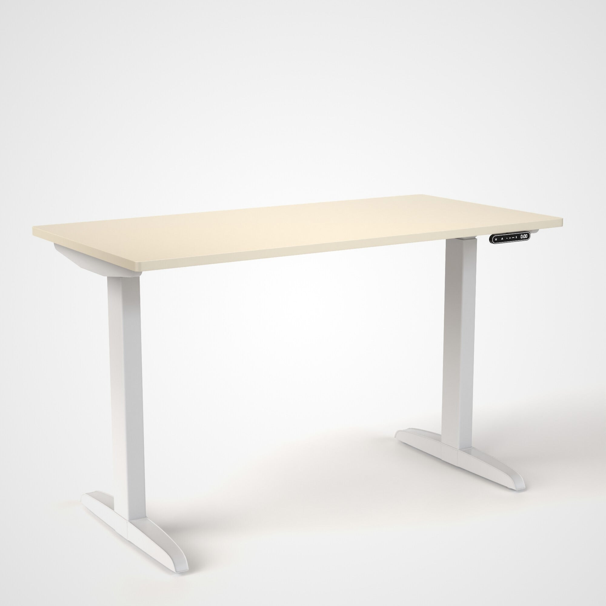 Model 301 | Everyday Electric Sit-Stand Desk (48"x24") | Ivory | White Legs