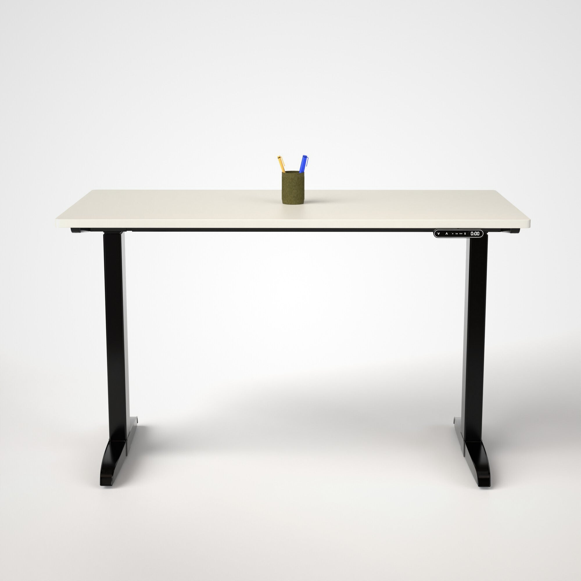 Model 301 | Everyday Electric Sit-Stand Desk (48"x24") | White | Black Legs