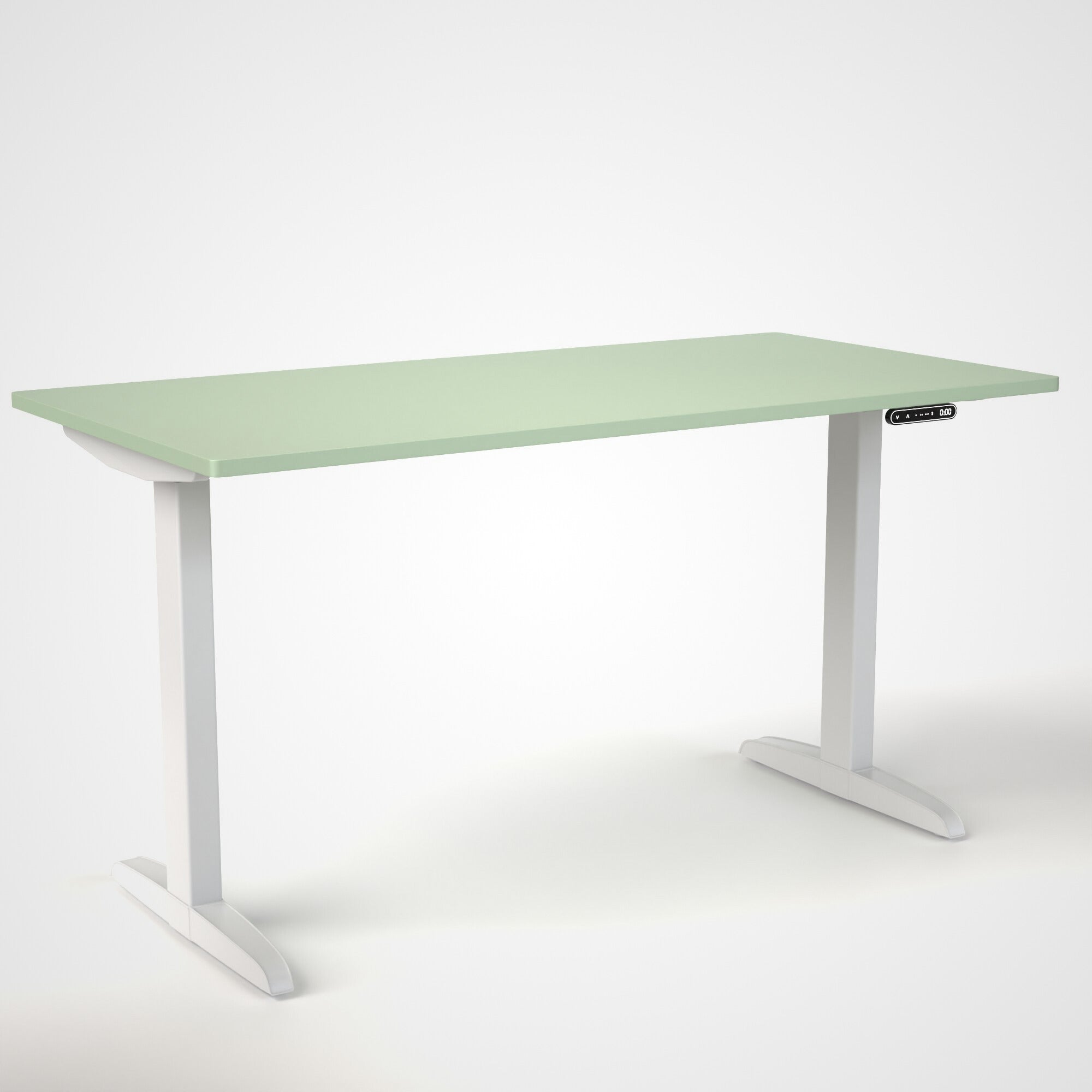 Model 301 | Everyday Electric Sit-Stand Desk (55"x27") | Green | White Legs