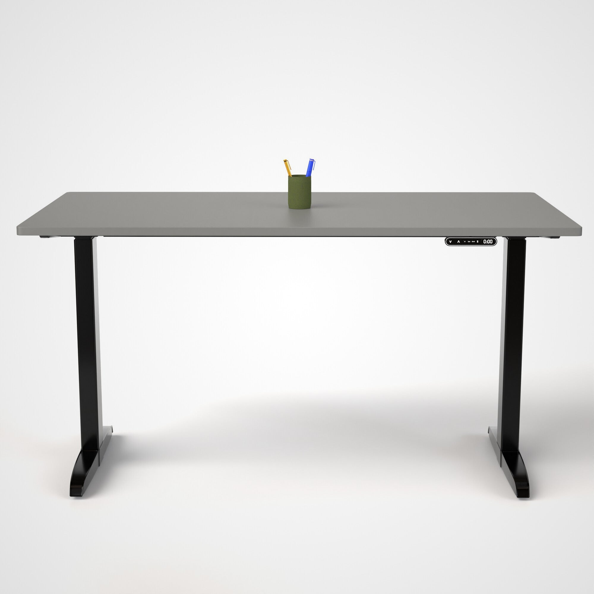 Model 301 | Everyday Electric Sit-Stand Desk (55"x27") | Grey | Black Legs