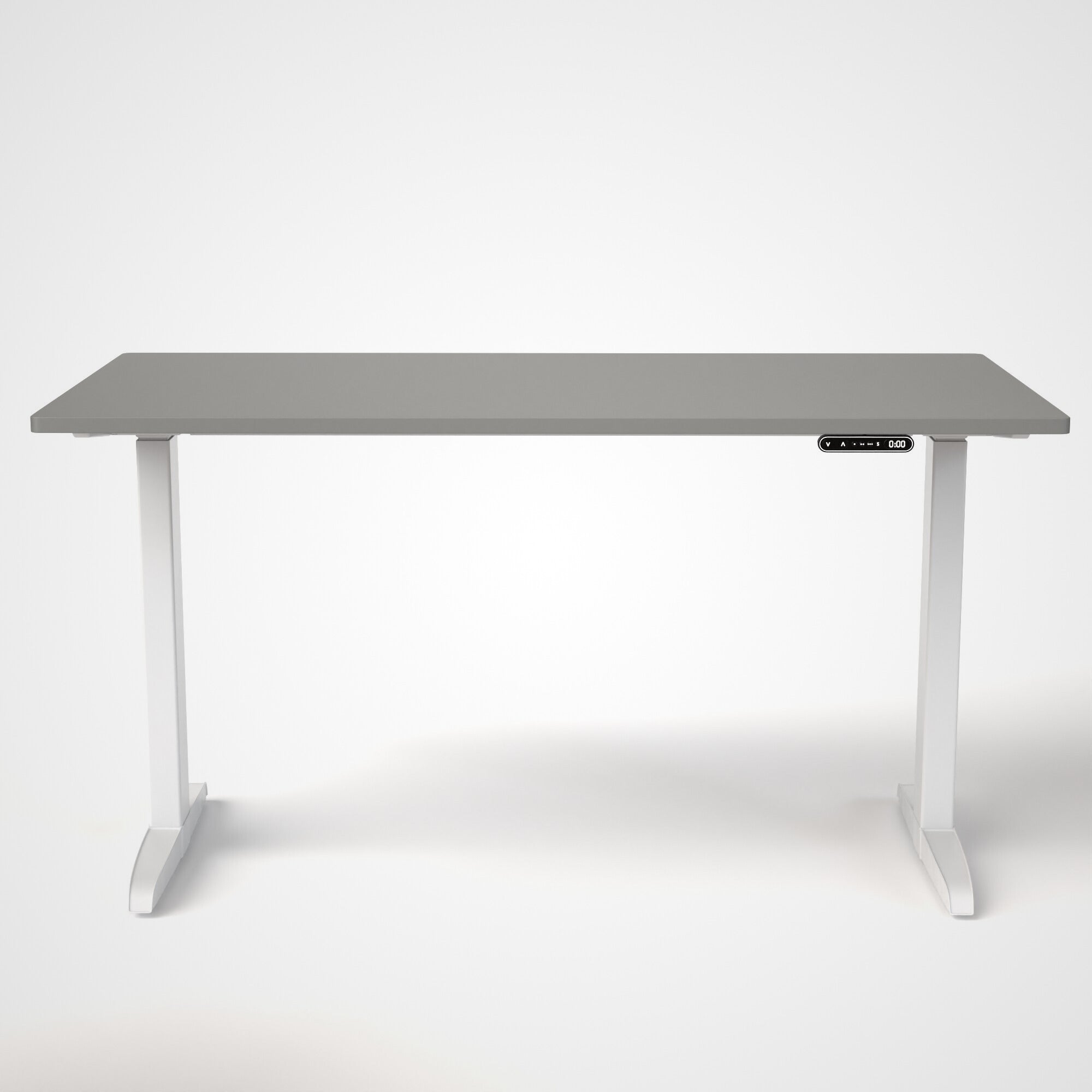 Model 301 | Everyday Electric Sit-Stand Desk (55"x27") | Grey | White Legs