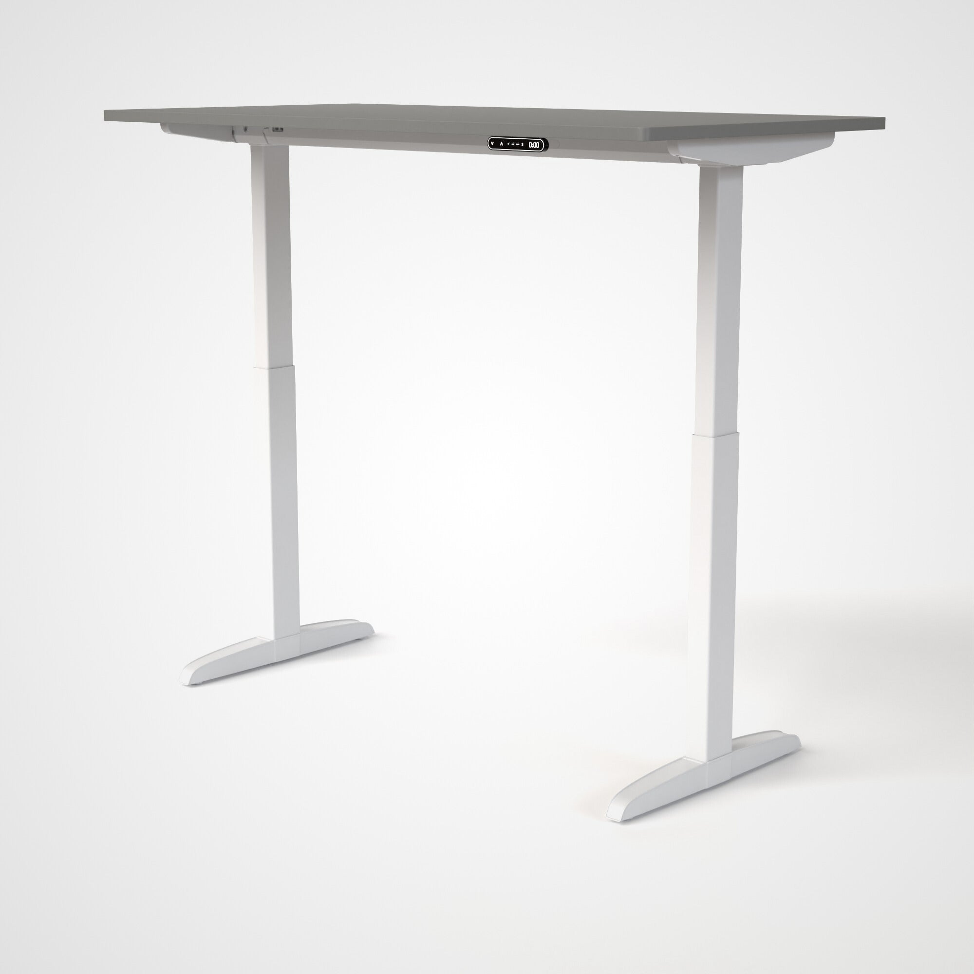 Model 301 | Everyday Electric Sit-Stand Desk (55"x27") | Grey | White Legs