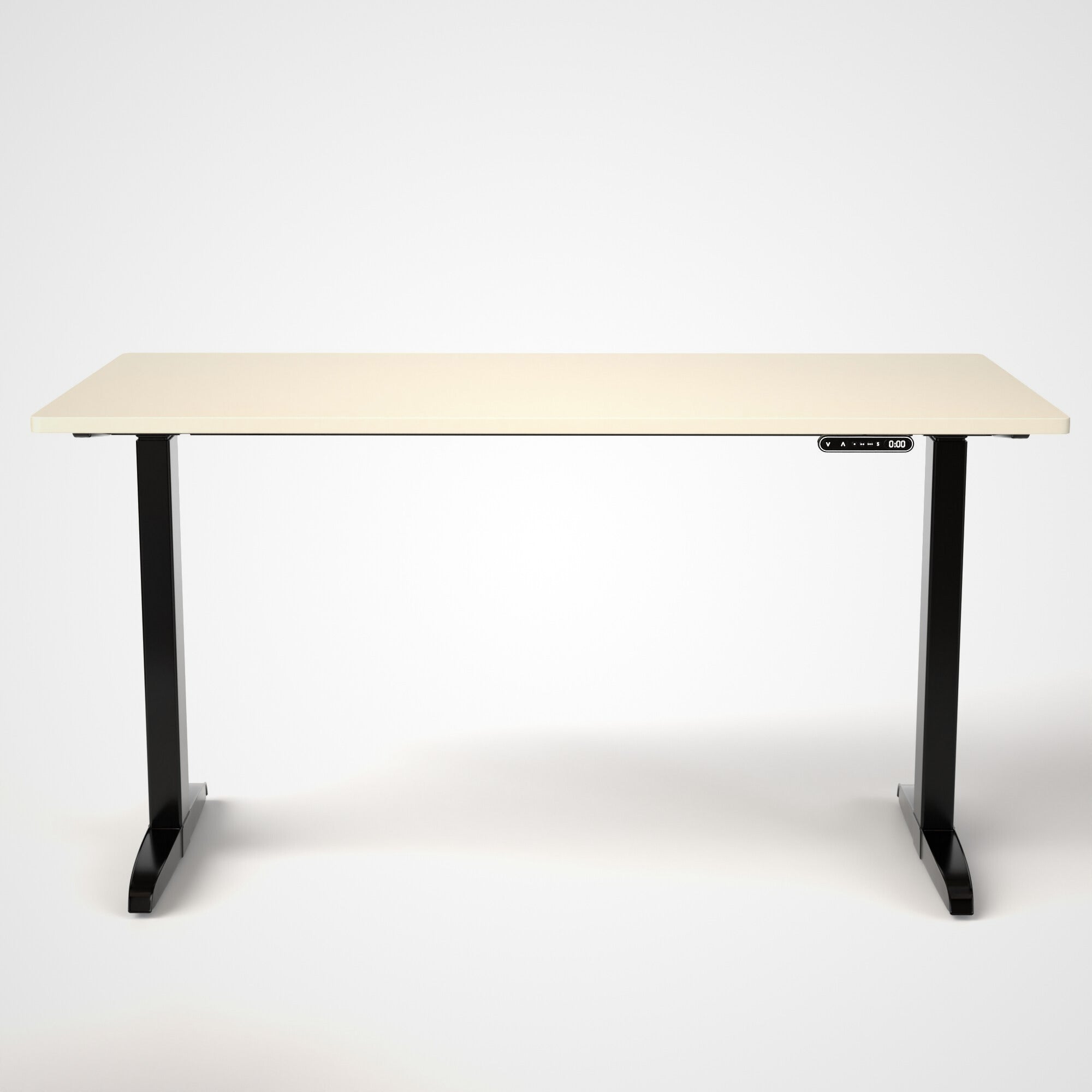 Model 301 | Everyday Electric Sit-Stand Desk (55"x27") | Ivory | Black Legs