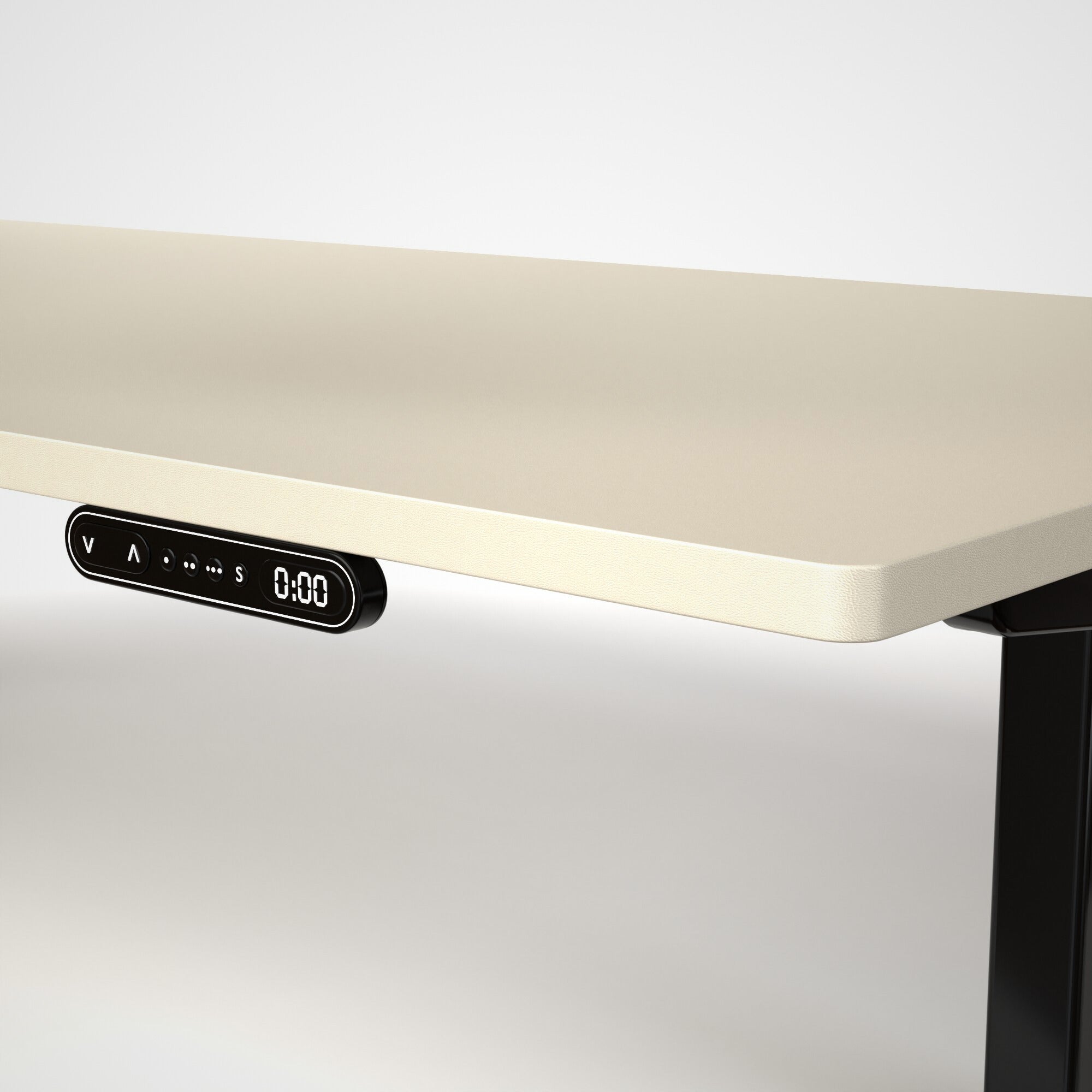Model 301 | Everyday Electric Sit-Stand Desk (55"x27") | Ivory | Black Legs