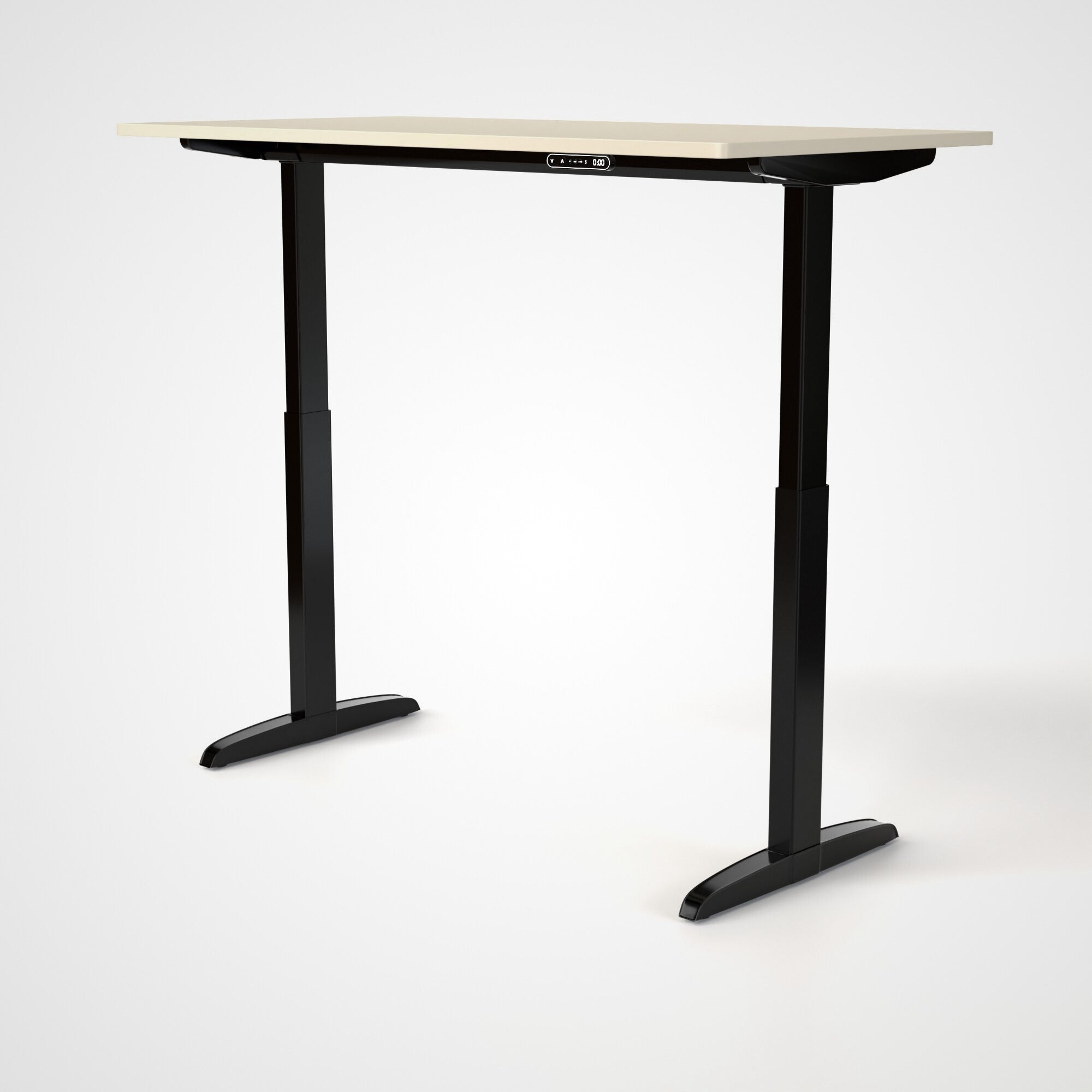 Model 301 | Everyday Electric Sit-Stand Desk (55"x27") | Ivory | Black Legs