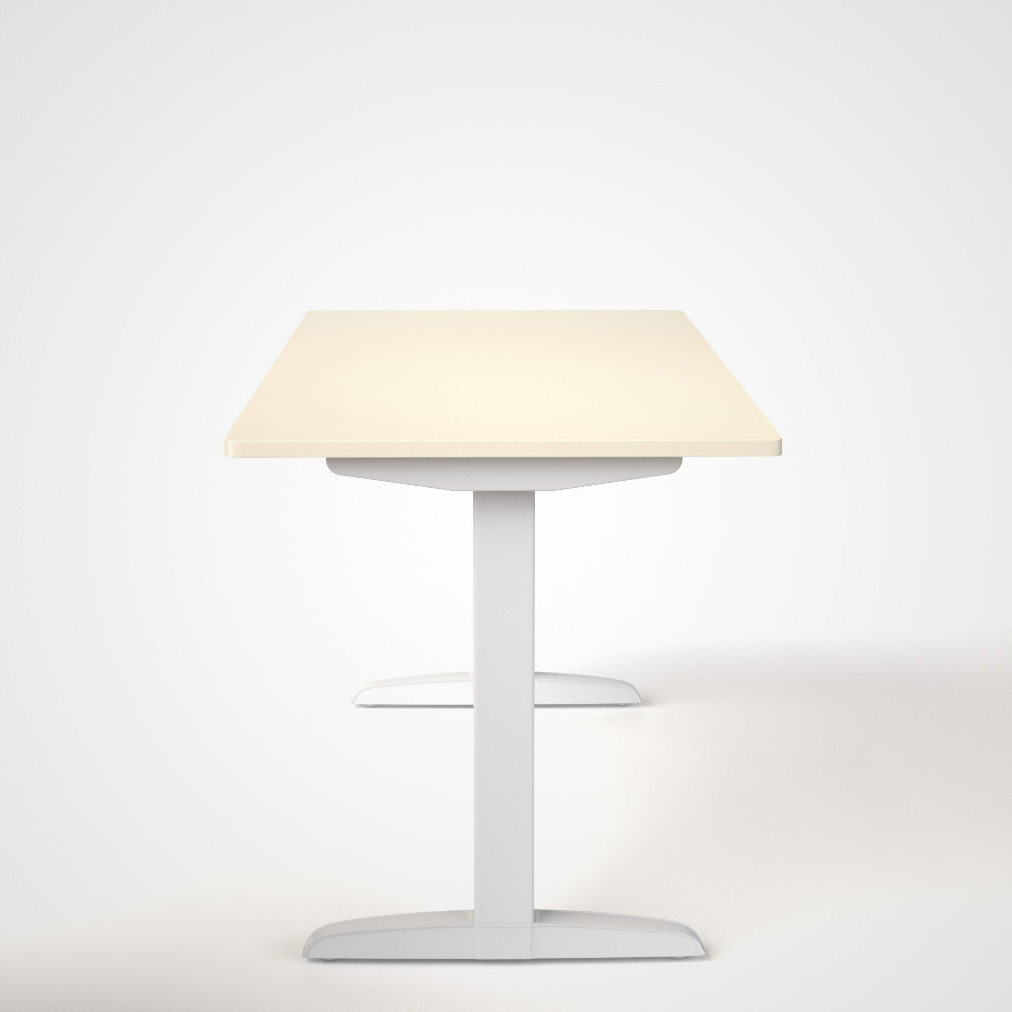 Model 301 | Everyday Electric Sit-Stand Desk (55"x27")  | Ivory | White Legs