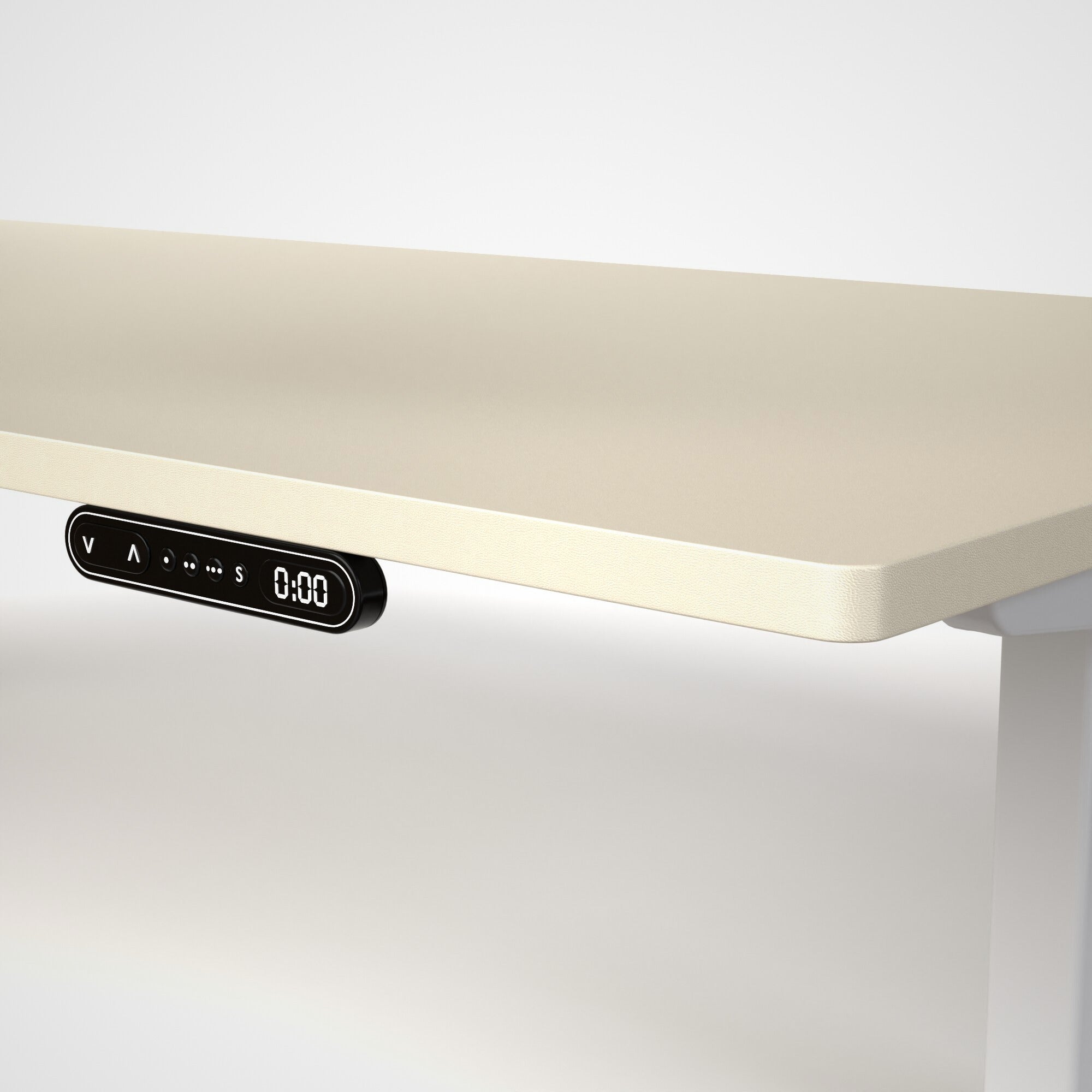 Model 301 | Everyday Electric Sit-Stand Desk (55"x27")  | Ivory | White Legs