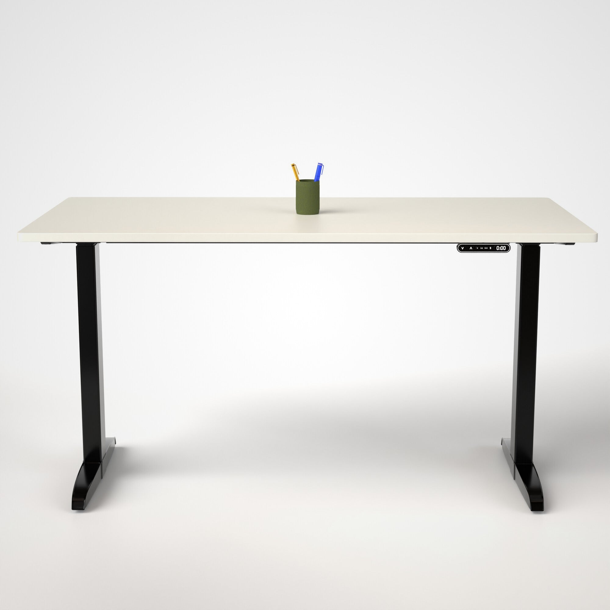 Model 301 | Everyday Electric Sit-Stand Desk (55"x27")  | White | Black Legs