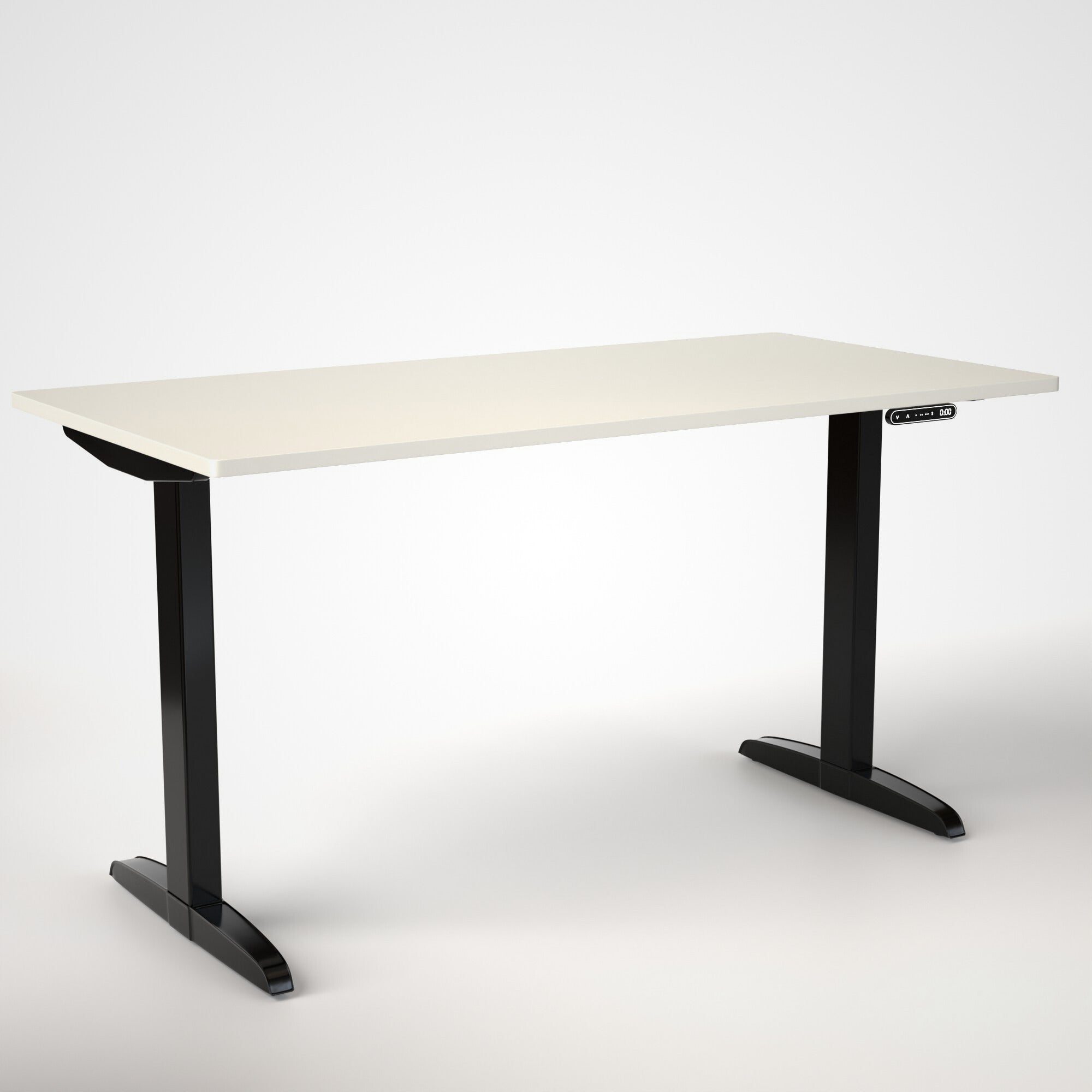 Model 301 | Everyday Electric Sit-Stand Desk (55"x27")  | White | Black Legs
