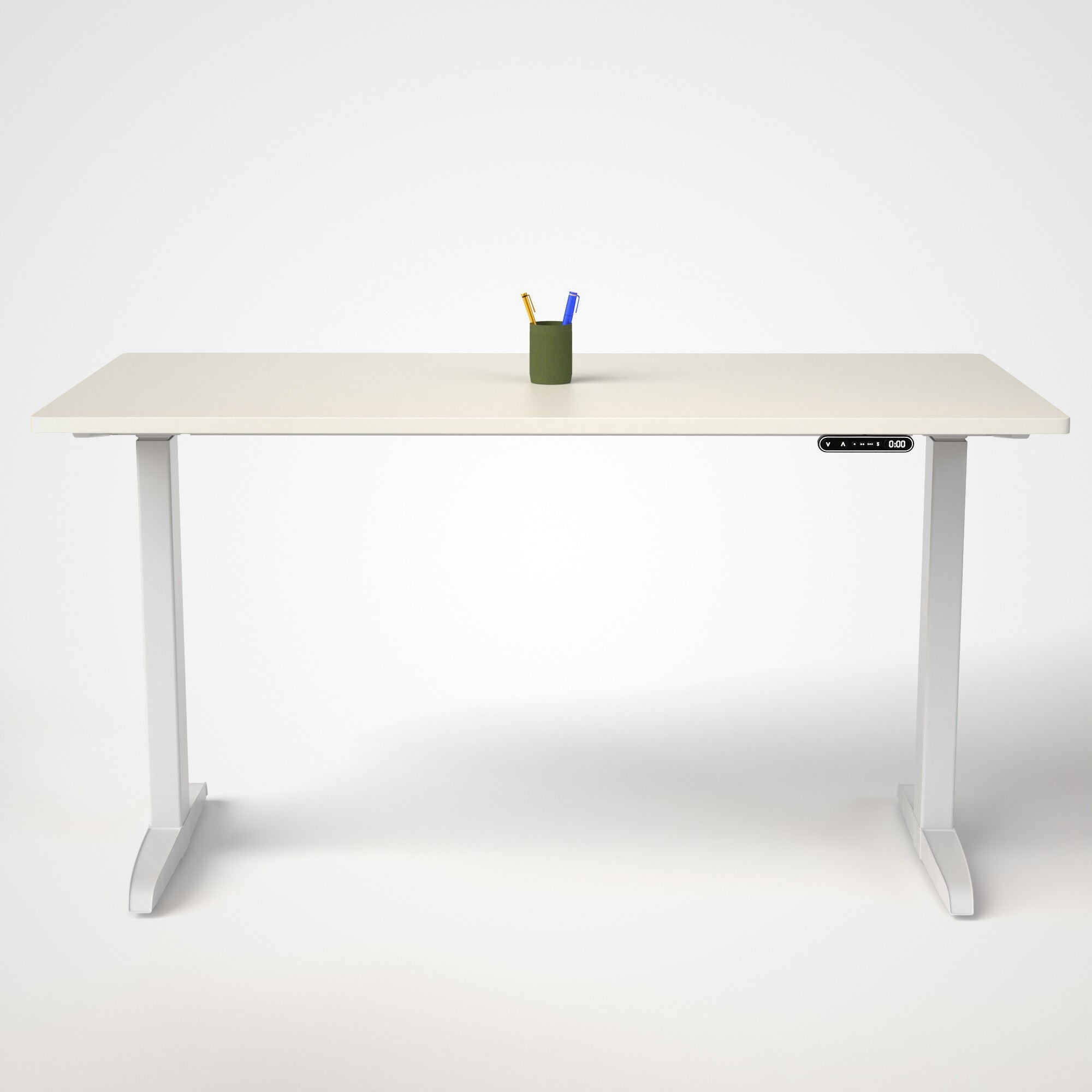 Model 301 | Everyday Electric Sit-Stand Desk (55"x27")  | White | White Legs