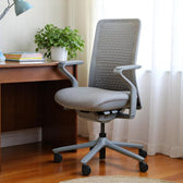Pelicanwork Model 92 gray ergonomic office chair with mesh back at home desk setting
