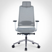 Pelicanwork Model 1311 ergonomic office chair in grey mesh with adjustable headrest and armrests