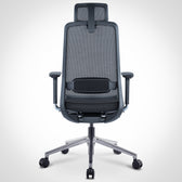 model1318 black ergonomic office chair with mesh back, adjustable armrests and headrest
