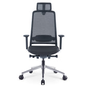 model1320 black ergonomic office chair with mesh back, adjustable arms and headrest