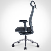 Pelicanwork Model 1321 black ergonomic office chair with adjustable headrest and armrests