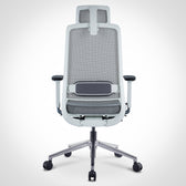 PelicanWork Model 135 ergonomic office chair in gray mesh with lumbar support