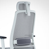 Pelicanwork Model 137 white ergonomic office chair with mesh back and adjustable lumbar support