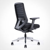 Black ergonomic office chair Model 11 with mesh back and adjustable armrests