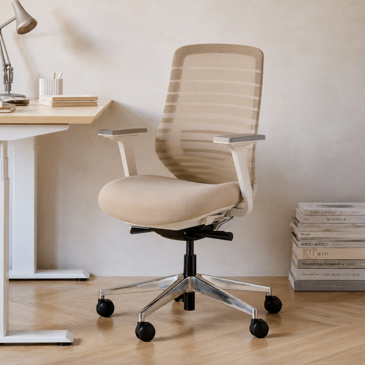 Model 11 Ergonomic Office Chair | Sand | Metal Base