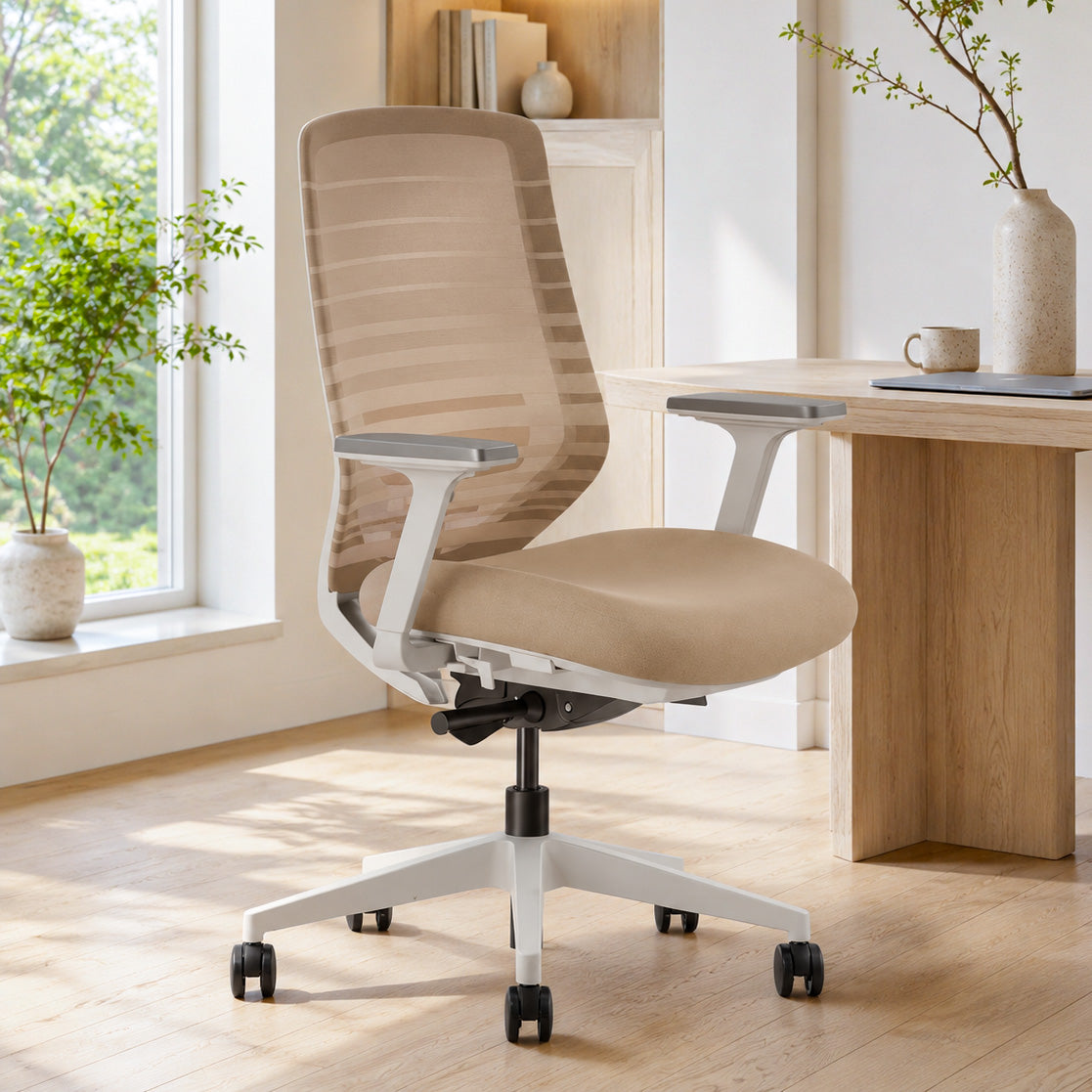 Model 11 Ergonomic Office Chair | Sand | Nylon Base