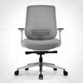 Pelicanwork Model 11 white ergonomic office chair with mesh backrest and adjustable armrests
