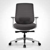 Pelicanwork Model 11 white ergonomic office chair with mesh back and adjustable arms