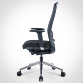 Pelicanwork Model 13 ergonomic office chair in black, side profile view