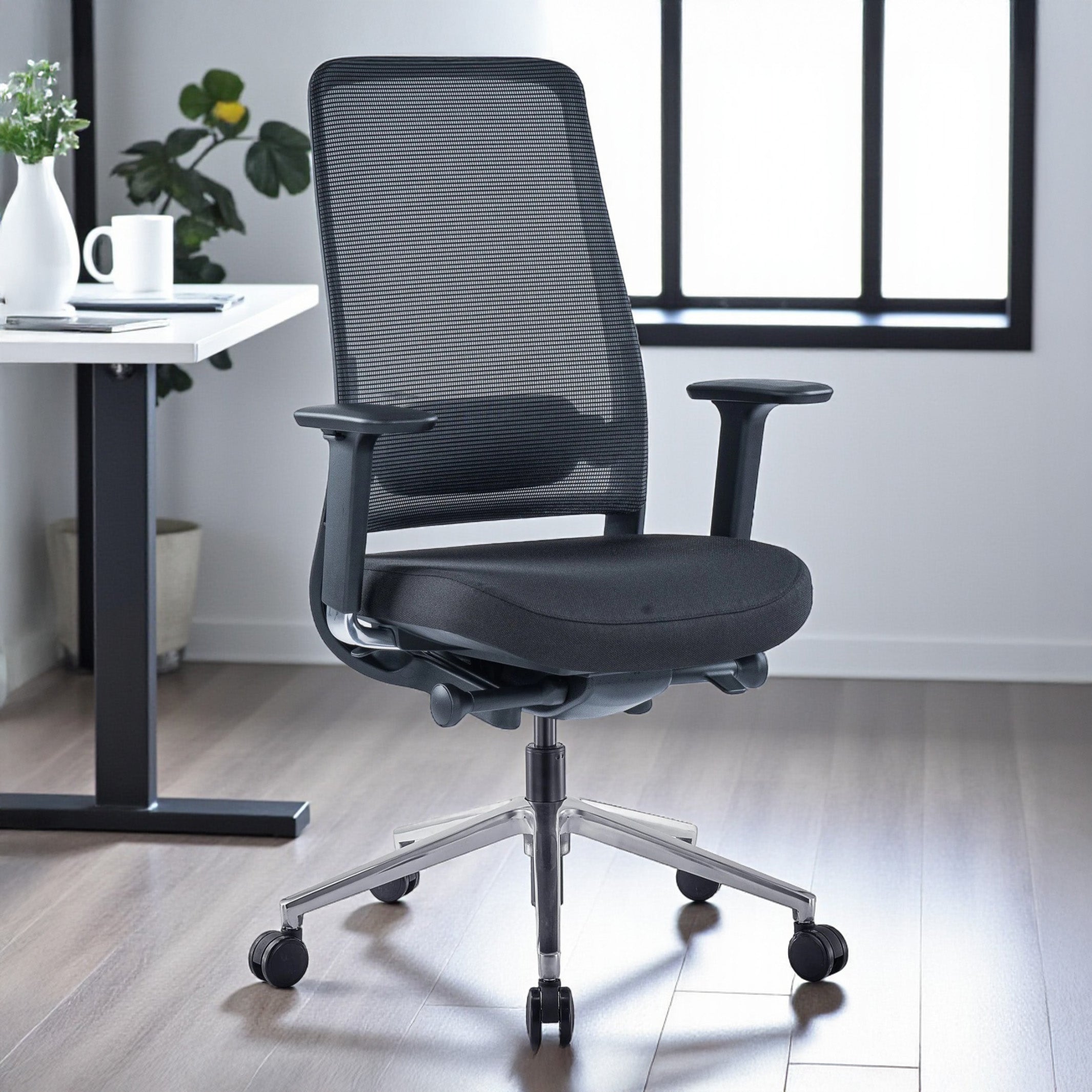 Model 54  Ergonomic Office Chair | Black | Metal Base