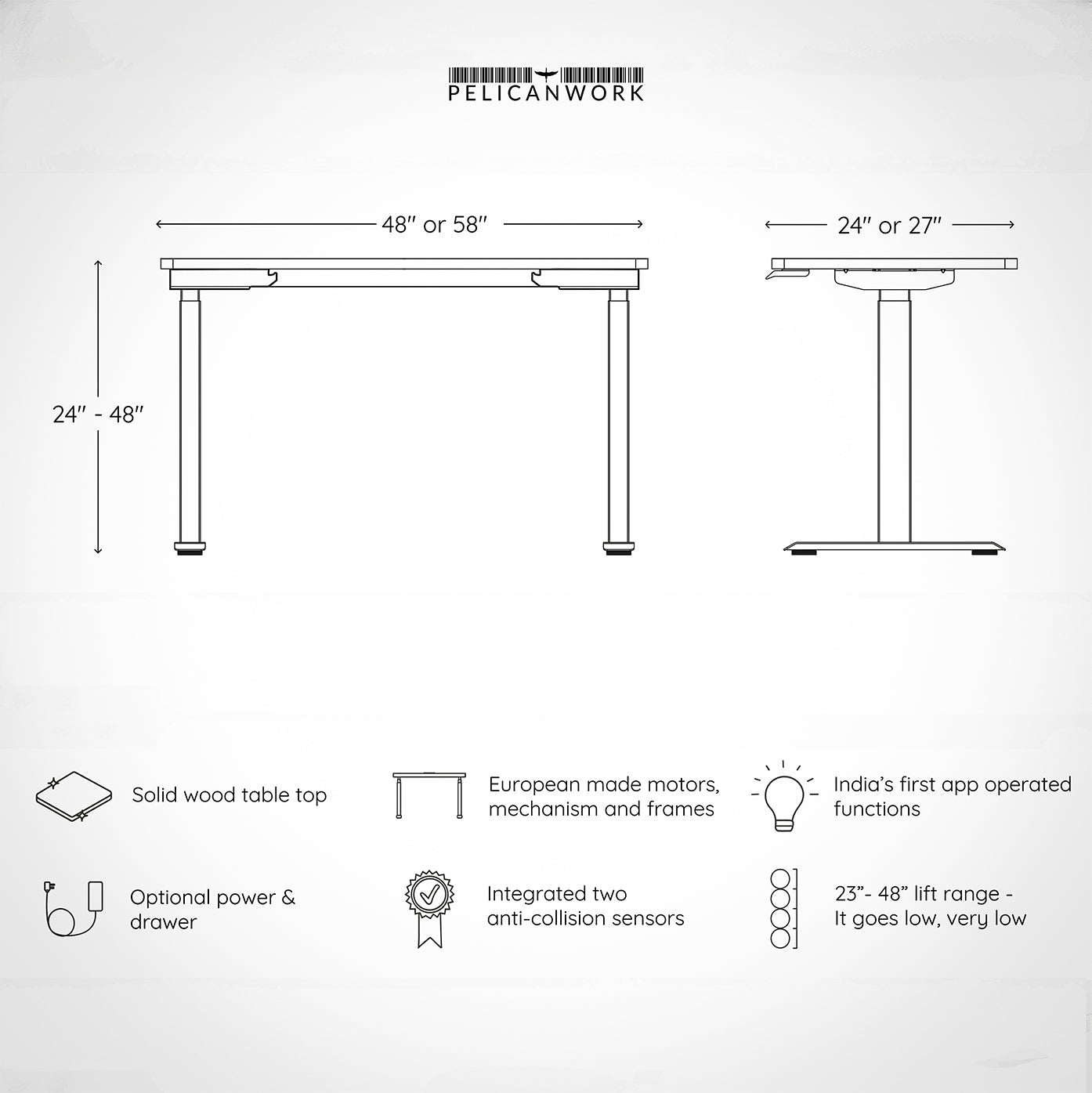 Model 301  - Standing Desk (48"x24")