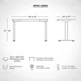 Model 301 Electric Standing Desk | Rosso | 55 x 27 in | Black Legs