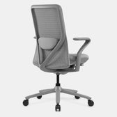 Pelicanwork Model 92 G ergonomic office chair in light grey with lumbar support