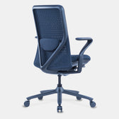 Model 92 Ocean ergonomic office chair in blue, mesh back and adjustable armrests