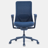 Model 92 Ocean ergonomic office chair with blue mesh back and seat, adjustable armrests