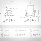 Pelicanwork Model 92 ergonomic office chair dimensions, adjustment features, and lumbar support
