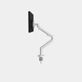 Pelicanwork white monitor arm adjustable desk mount with black monitor side view