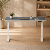Model 301 Electric Standing Desk | Yale Blue  | 55 x 27 in | White Legs